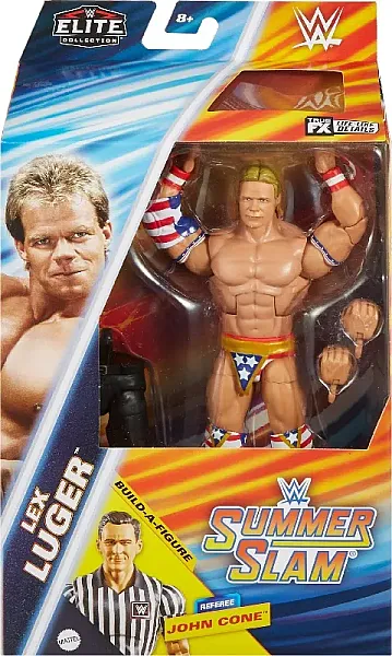 WWE ELITE COLLECTION SUMMERSLAM ACTION FIGURE LEX LUGER (BAF: REFEREE JOHN CONE) 15 CM